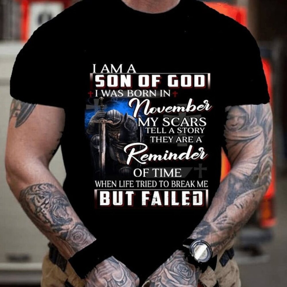 My Scars Tell A Story - November Men's Birthday Shirt